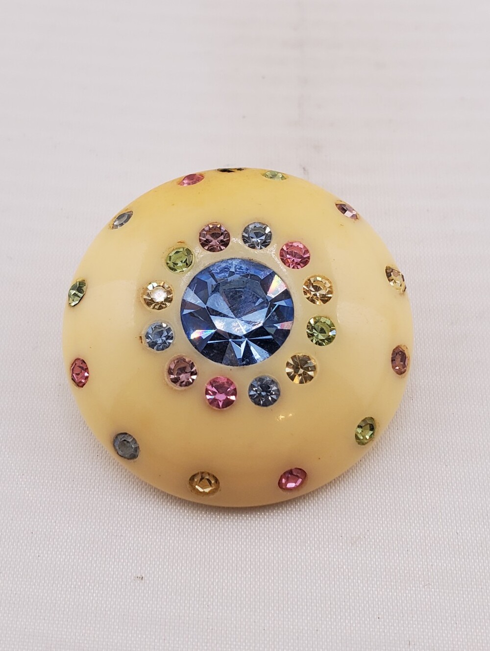 Weiss Celluloid Rhinestone Brooch